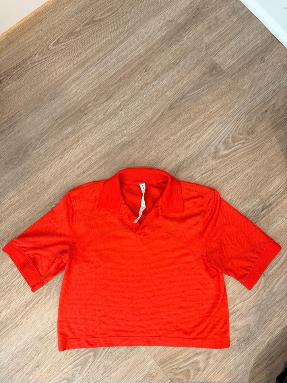 lululemon athletica Red Cropped Polo Top